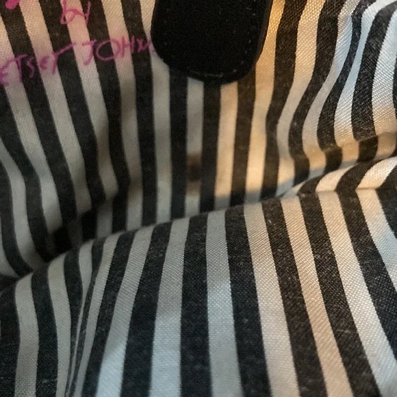 Luv Betsey by Betsy Johnson. Chic Black and Cream Quilted Shoulder Bag - Picture 8 of 8